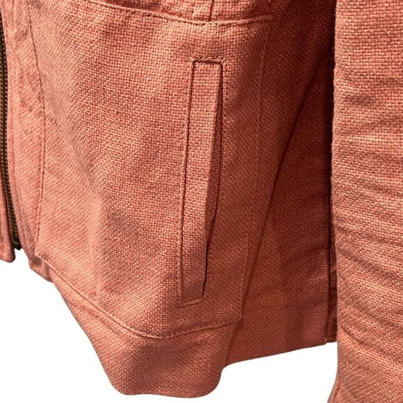 Loft Womens LInen Cotton Zip-Up Jacket Rose Pink Size 4 - Picture 7 of 8